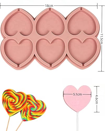 joonnair Lot de 2 Moule à sucette Forme de Cœur en Silicone avec 50 baton sucette Moules en silicone pour Sucette chocolat Moule à bonbon Sucettes en silicone Sucette cœur Moule sucette chocolat - Nail Gallerys
