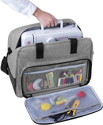 Yarwo Sac pour Machine à Coudre, Sac de Transport pour Machine à Coudre, Convient à la Plupart Majeur Machine à Coudre, avec Fond antidérapant et rembourré épais Interne, Gris - Nail Gallerys