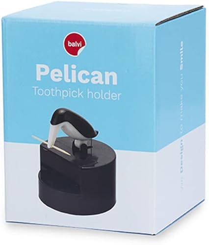Balvi Porte Cure-Dents Pelican Couleur : Noir Distributeur de Cure-Dents Amusant et décoratif Plastiq - Nail Gallerys