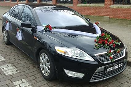 Autoschmuck – Décorations de voiture de mariage – Réalisées à partir de roses et de dentelle - Nail Gallerys