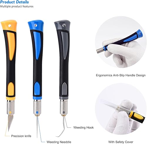 Ehdis Outils de Désherbage Vinyle, Accessoire pour Cricut Vinyl Weeding Tools, aavec Épingles, Crochets et Scalpel avec 10 Lames, pour La Sculpture, Les Projets Fer À Repasser - Nail Gallerys
