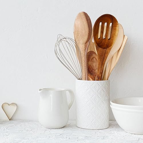 Kytpyi Cuillere en Bois, Ustensiles de Cuisine Bois, 2 Pièces Cuillere Résistant à la Chaleur Antiadhésif avec Trou de Suspension, Poignée Étendue Cuillere en Bois de Cuisine pour Cuisson Mélange - Nail Gallerys