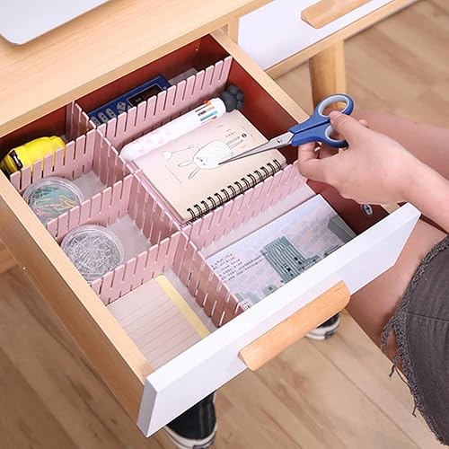 Diviseurs de tiroir réglables – Organisateur modulable pour tiroirs, séparateurs pratiques | Kit 4 pièces pour rangement de chaussettes, accessoires et ustensiles, optimisation d’espaces dans cuisine, - Nail Gallerys