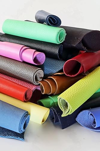 La Garzarara – Chutes de Cuir Unis – Minimum 10x15 cm – 1kg – Sélection Aléatoire pour Artisanat, Couture et Créations Fait-Main – Métallisés, Lisses ou Non - B 186 - Nail Gallerys