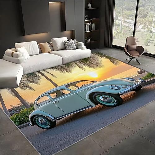 UUZEAI Tapis Chambre pour Enfants Garçons Tapis Imprimée Voitures Anciennes Tapis Salon Lavable Doux Antidérapant Tapis pour Salle à Manger, Cuisine, Couloir 40x60cm - Nail Gallerys