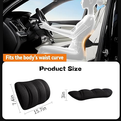 XINYUDAILY Coussin Lombaire Voiture Ergonomique, Coussin Lombaire Chaise Bureau, Mousse à Mémoire de Forme Oreiller de Soutien Lombaire avec Sangle Réglable, Housse Lavable - Nail Gallerys