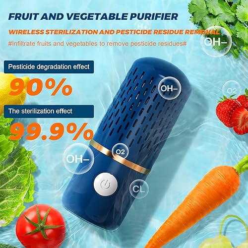 Tomor Machine de Nettoyage de Légumes,Nettoyeur de Fruits et Légumes, Nettoyeur à Ultrasons Portable, Purificateur D'aliments sans Fil USB, pour Nettoyer Les Fruits Et Légumes, Le Riz, la Viande (3) - Nail Gallerys