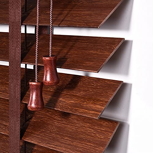 Stores Vénitiens en Bois pour Fenêtres,Stores à Enrouleur en Bambou,Stores en Bois à Lattes Large 5cm,Rideaux D'ombrage pour Chambre/Salon/Bureau/Balcon,Personnalisable (80x180cm/32x71in,Carbonized) - Nail Gallerys