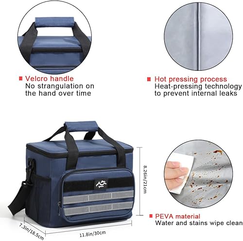 Morbuy Sac Isotherme Repas Glaciere Isotherme Grandes, Réutilisable Lunch Bag Sac 12L Isotherme Pliable, Sac Repas pour Camping, Travail, École (12L,Gris) - Nail Gallerys