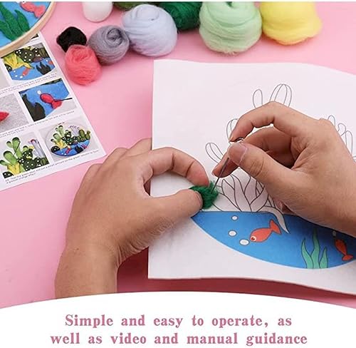 AMBATTERY Kit De Feutrage À L'Aiguille Alpaga De Dessin Animé Diy Peintures À L'Aiguille Kit De Feutrage À L'Aiguilles En Laine Feutrée，Fait Main，Pour Décoration Murale 20x20cm - Nail Gallerys