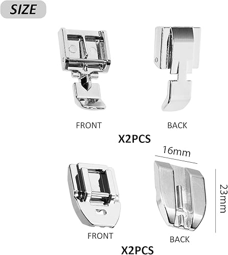 Lot de 4 pieds presseurs pour machine à coudre électrique domestique, accessoires de machine à coudre multifonctions, pied de fermeture éclair invisible, accessoires universels pour machine à coudre - Nail Gallerys
