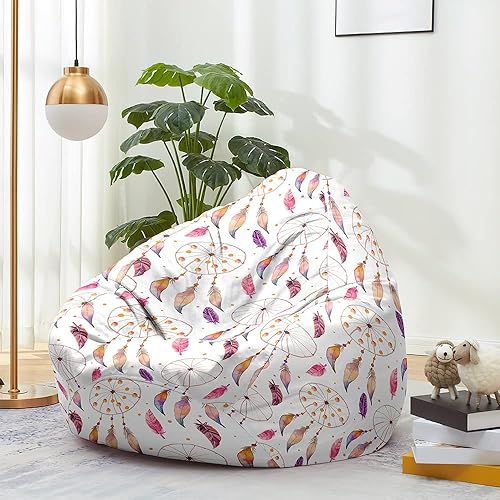 Highdi Sac Rangement Peluche Enfants, House Pouf Poire Exterieur Pliable Portable Chaise de Sac de Haricots Pouf Toile Sac Rangement Jouets avec Fermeture Éclair (90X100CM,Attrape-rêves7) - Nail Gallerys