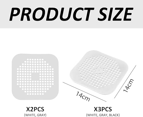 Tapis De Siphon De Sol en Silicone 5 Pièces, Siphon De Sol avec Ventouse, Couvercle De Siphon De Sol Carré, Receveur De Douche, Couvercle Anti-Odeur D'Égout, Protecteur De Drain, À La Cuisine - Nail Gallerys