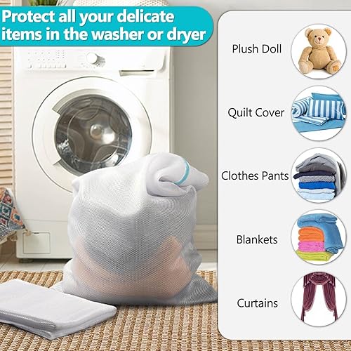 Sac à Linge Réutilisable, Filet Lavage 90x110cm, 2 Pièces pour Manteaux et Vêtements - Nail Gallerys