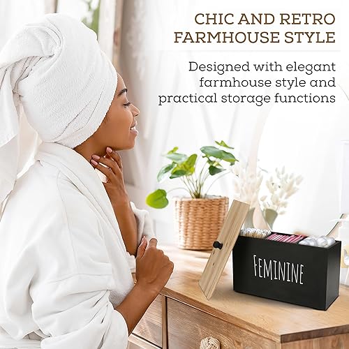 Bliss by Home - Boîte de rangement en bois pour salle de bain, organisateur de produits féminins, décoration de ferme, accessoires - Nail Gallerys