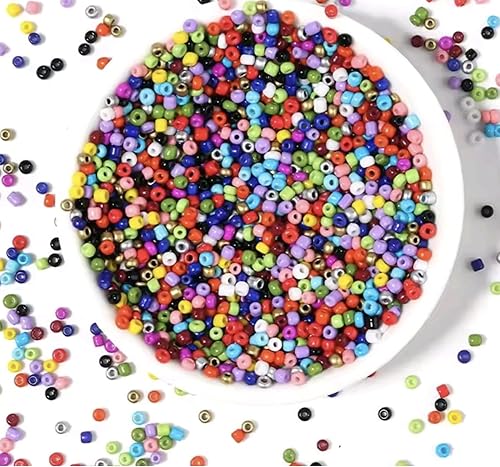 Kit de 2400 perles de rocaille en verre de 3 mm, 24 couleurs, kit de fabrication de bijoux pour bracelets/colliers - Nail Gallerys