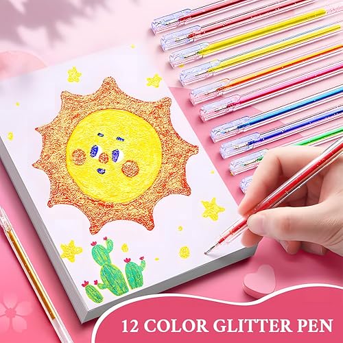 12 Stylos Feutres Paillettes, Cadeau Fille 10 Ans, Cadeau Fille 4-12 Ans, Paillette Marqueur Magique pour Dessin, Scrapbooking, Carte Cadeau, Loisirs Créatifs Fille, Cadeau Noel Enfant - Nail Gallerys