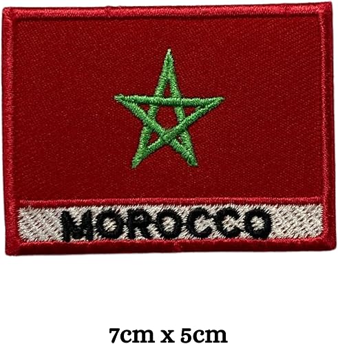 Bebuz Écusson brodé drapeau du Maroc avec nom thermocollant ou à coudre en tissu Patch de réparation tactique militaire – Emblème - Nail Gallerys