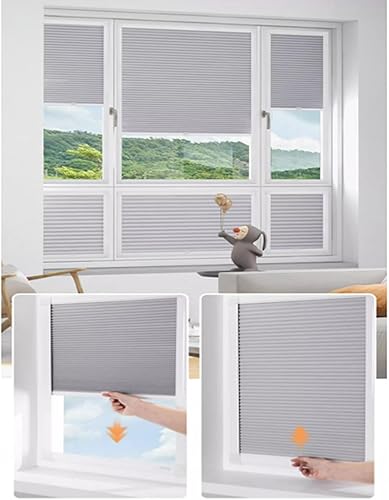 YHBZ Stores Nid d'abeille,Stores cellulaires rétractables sans Fil,Rideaux occultant plissés pour fenêtres,Rideau d'ombrage à Isolation Solaire,pour Chambre à Coucher,Cuisine,A-90x120cm/35.4 * 47.2in - Nail Gallerys