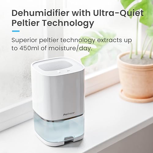 Pro Breeze Déshumidificateur d'Air Electrique 1000 ml avec Lumières LED et Minuterie de 4 heures, Absorbeur d'Humidité, Anti Moisissure, Mini Déshumidificateur Salle de Bain Cave Chambre - Blanc - Nail Gallerys