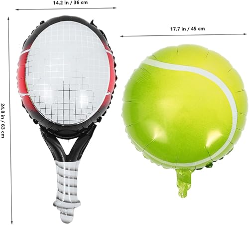VOSAREA 1 Ensemble Décorations de Thème Tennis Ballons Gonflables Forme de Balle Raquette de Tennis pour Anniversaires Célébrations Raquette - Nail Gallerys