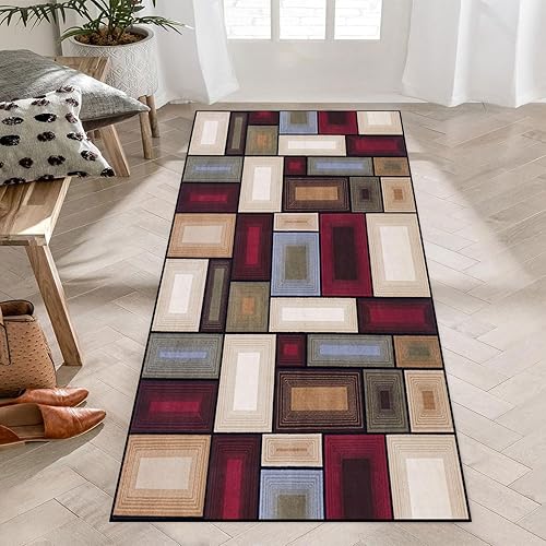 SUNLIMEI Tapis de Passage sur Mesure 55 x 80 cm Lavable et Antidérapant Tapis Salle de Bain, Anti-Saleté, Poils Ras, Doux Microfibre, Anti Fatigue pour Couloir, Entrée, Buanderie, E - Nail Gallerys