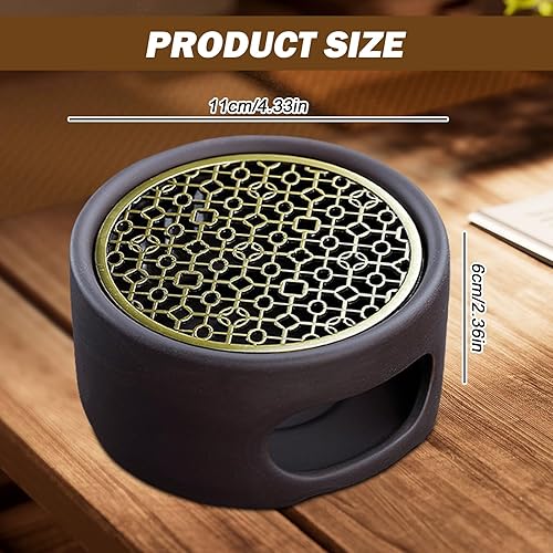 SPORWAY Réchaud : réchaud pour théière, chauffe-thé en porcelaine avec photophore et tapis de cuisson, réchaud avec 3 bougies, design creux sculpté chauffe-café pour chauffer le thé, le lait, le café - Nail Gallerys