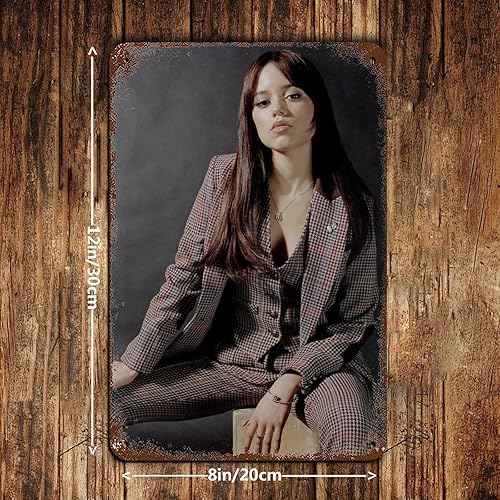 LITGY Jenna Ortega - Poster rétro en métal - Peinture en fer - Décoration murale - 20 x 30 cm - Nail Gallerys