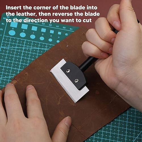 Outil de couteau en cuir pour couper le cuir DIY Couteau à parer robuste Outils de travail du cuir, outil d'artisanat de couteau de coupe en cuir, couteau de coupe en cuir pour couper les bords - Nail Gallerys