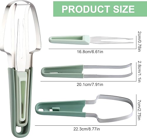 Coupe Pastèque, 3 en 1 Trancheur de Fruits en Acier Inoxydable, Coupe Tranche de Pastèque, Coupe Melon, Coupe-Melon en Acier Inoxydable, Fourchette Trancheuse Pastèque, Coupe Pasteque et Melon - Nail Gallerys