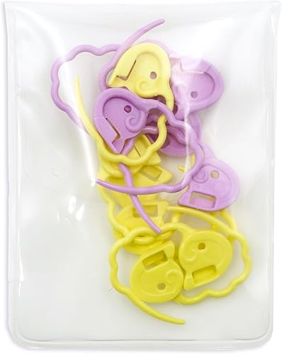 Clover CL3032 Marqueur de Point de Verrouillage Grand Plastique Rosa/Jaune 13 x 6,5 x 0,5 cm - Nail Gallerys