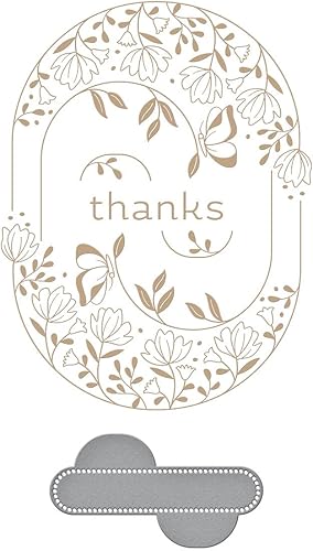 Spellbinders Motif Plaque et Matrice élégantes avec Inscription « Thanks Glimmer » de la Collection « Stylish Ovals », métal, Un - Nail Gallerys
