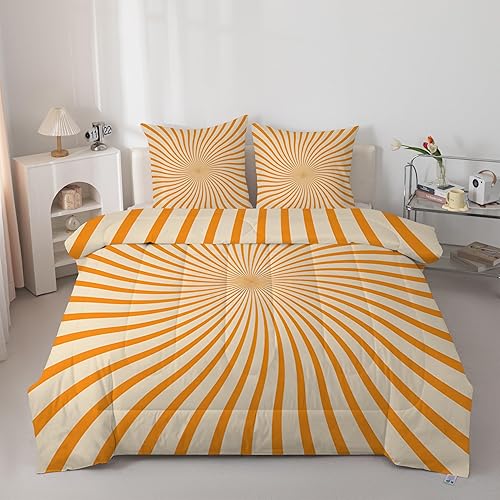 Couette Imprimée Bohème, Couette 200x200 4 Saisons Motif Symbole du Soleil, Couette 2 Personnes Réversible, Abstrait Couette sans Housse, Édredon Lavable avec 2 Taie d'oreiller AC-263 - Nail Gallerys