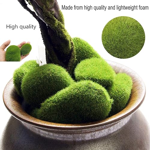 SDwfxd 35 pcs Boules de Mousse artificielles fraîches, avec 50 g de Mousse Verte préservée pour Arrangements Floraux, Jardins de fées, Bricolage, décoration de Pot de Fleurs - Nail Gallerys
