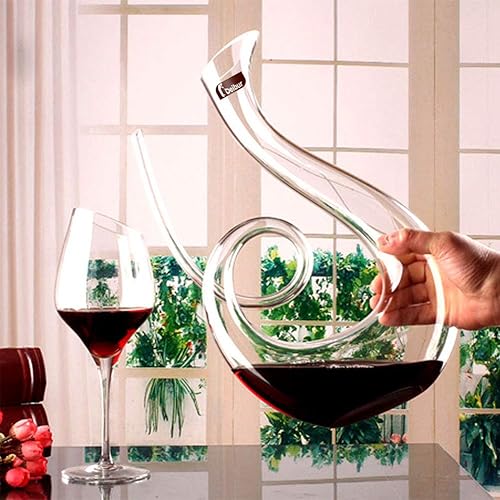 Carafe a Decanter Vin,Décanteur Vin Design avec Accessoires pour Décantation Rapide Vin Rouge et Blanc (Forme symbolique, 1300ml) - Nail Gallerys