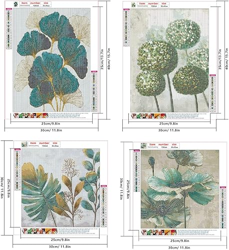DCIDBEI 30x40/30CM Diamond Painting Feuilles Vert et Doré, Élégant Simple 5D Diamant Peinture Luxe, Broderie Diamant Kit Complet,Jeu Educatif Occasionnel Pour Maison Salon Chambre Décor Artisanat - Nail Gallerys