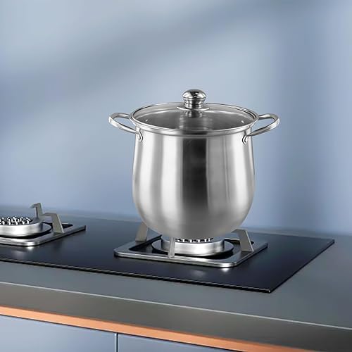 Marmite de grande capacité avec couvercle en verre trempé 201 en acier inoxydable pour plaque de cuisson à induction résistante à la chaleur - Nail Gallerys