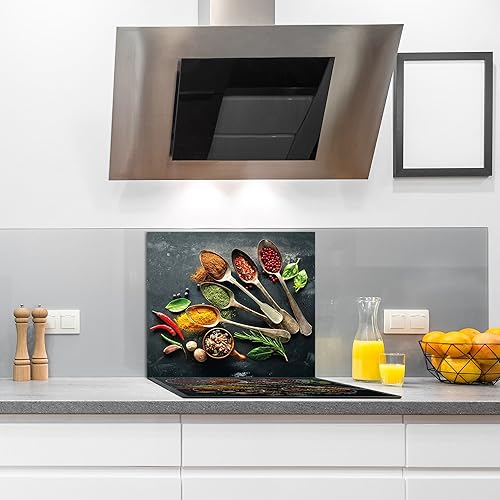 Dosseret de cuisine mural en verre trempé transparent 60 cm x 52 cm | Splashback Guard de cuisine par semUp - Nail Gallerys