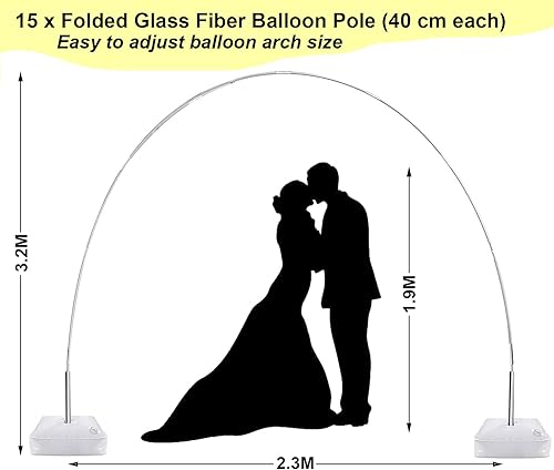 CZCPARY Arco Para Globo, Arco de Globo, Kit de Arco de Globo, Arco de Globo Reutilizable Ajustable para Boda, Cumpleaños, Halloween - Nail Gallerys