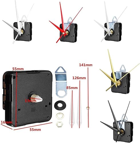 Sandyseptember Horloge murale silencieuse à quartz avec mécanisme de mouvement à quartz radio-piloté (rouge) - Nail Gallerys
