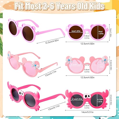 Utensilsto Lot de 6 lunettes de soleil pour enfants de 2 ans - En forme de cœur - Rose - Mignon cœur - Lunettes de soleil pour fête rave - Pour garçons et filles, Rose, 20.5*13.5*3.9CM - Nail Gallerys