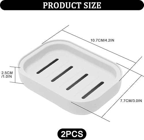 KOZOY Lot de 2 porte-savon pratiques en plastique, double couche amovible, avec drainage, nettoyage facile, idéal pour la salle de bain et la cuisine (blanc + vert clair) - Nail Gallerys