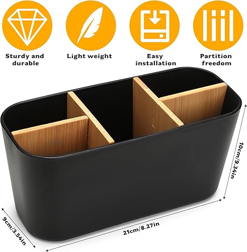 Porte Brosse à Dents Electrique Salle de Bain, Support Brosse a Dent Electrique, Porte-Brosse à Dents et Dentifrice en Bambou avec 5 Compartiments pour Organisateur Salle de Bain Bureau Cuisine - Nail Gallerys