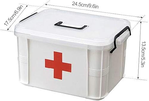 MGIZLJJ Organisateur d'armoire à pharmacie domestique, boîte de rangement pour trousse de premiers soins, trousse de premiers soins Boîte d'urgence portable Boîte de rangement, 24,5 * 17,5 * 13,5 cm - Nail Gallerys