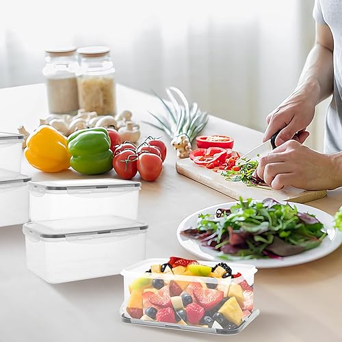 Boîte alimentaire scellée de 5 pièces - Boîtes de Conservation Alimentaire Rectangulaires avec Couvercle - boite conservation alimentaire en Différentes Tailles - Capacité Totale de 7,1 L - Nail Gallerys