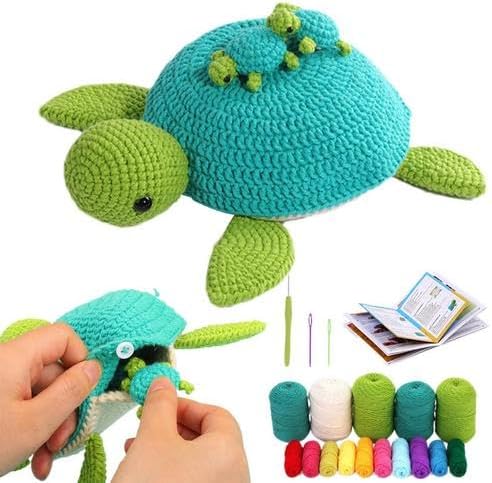 Kit De Crochet Débutant Tortue | Kit De Crochet Pour Débutants | Kit Animaux Au Crochet De Tortues, Kit D'artisanat Animal Au Crochet, Kit De Tricot, Kit Tricot Debutant Avec Tutoriels Par Étape - Nail Gallerys