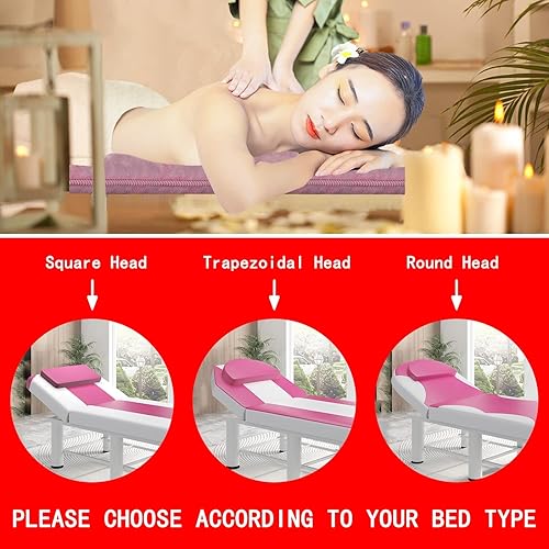 LXJDDLD Surmatelas pour Lit De Spa,Housse De Surmatelas pour Table De Massage avec Quatre Sangles d'angle Et Trou De Respiration Faciale,Surmatelas Carré/Rond/Tête Trapézoïdale,Purple r,70x185cm - Nail Gallerys
