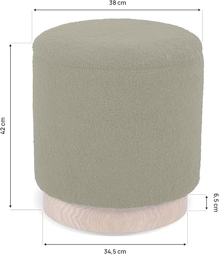 Sicaan Pouf Coffre Juliette Tissu Bouclette Kaki - Nail Gallerys