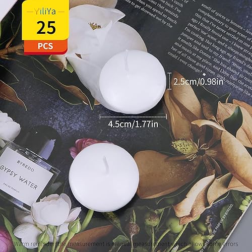 25 Pièces Bougies Flottantes, Bougies Flottantes Blanches 4 Heure D'autonomie, pour anniversaire, mariage, piscine, spa, Saint-Valentin, baignoire, maison, dîner, décoration de fête de Noël - Nail Gallerys