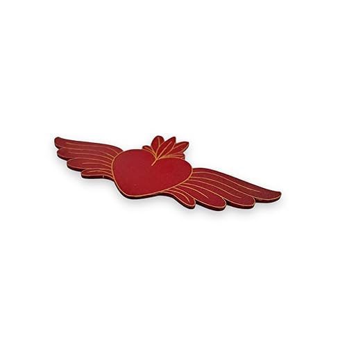 Joli coeur ex-voto en bois rouge et doré - Nail Gallerys